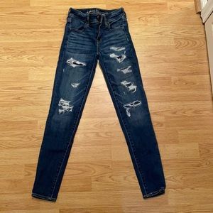 AE faux-ripped jeggings